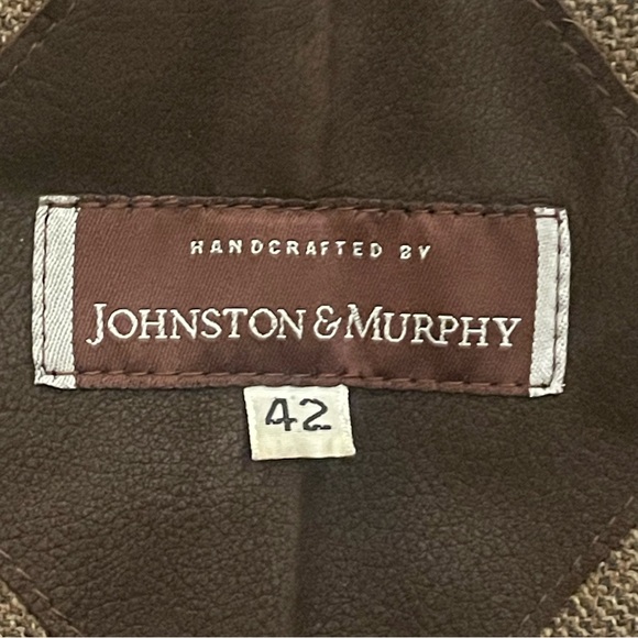 Johnston & Murphy Leather Field Coat Jacket Mens Size 42 Brown Lambskin Two Tone - Picture 13 of 16